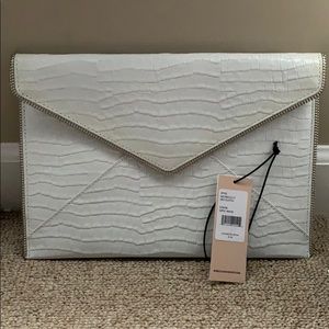 Rebecca Minkhoff Leo Clutch in optic white